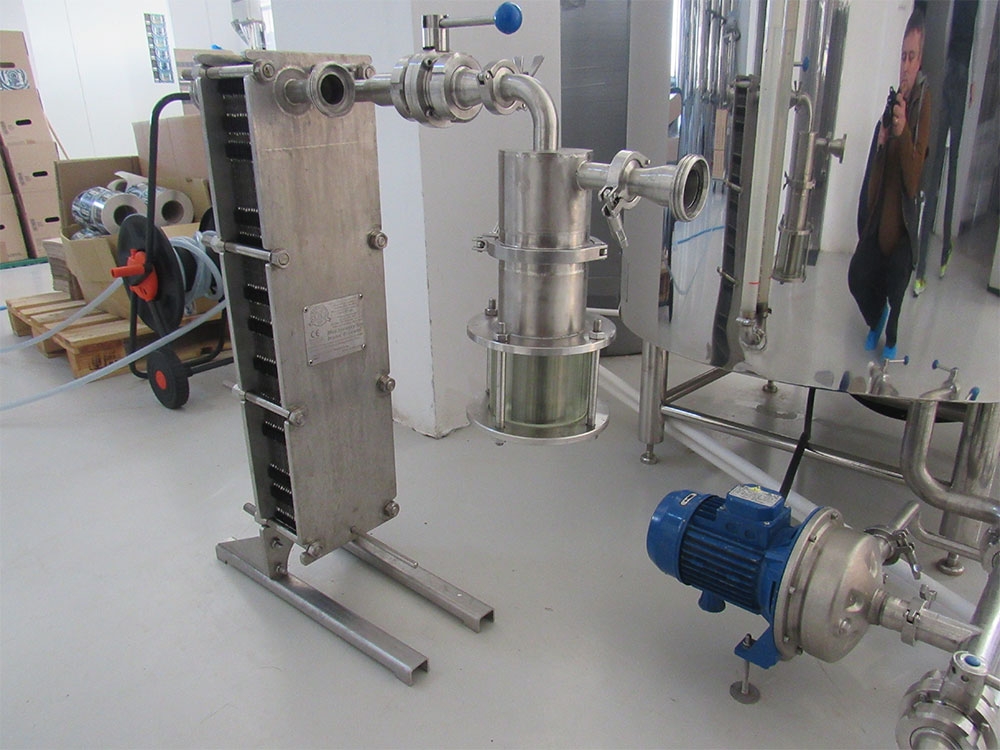 Plate heatexchanger for wort - made entirely of food grade stainless steel